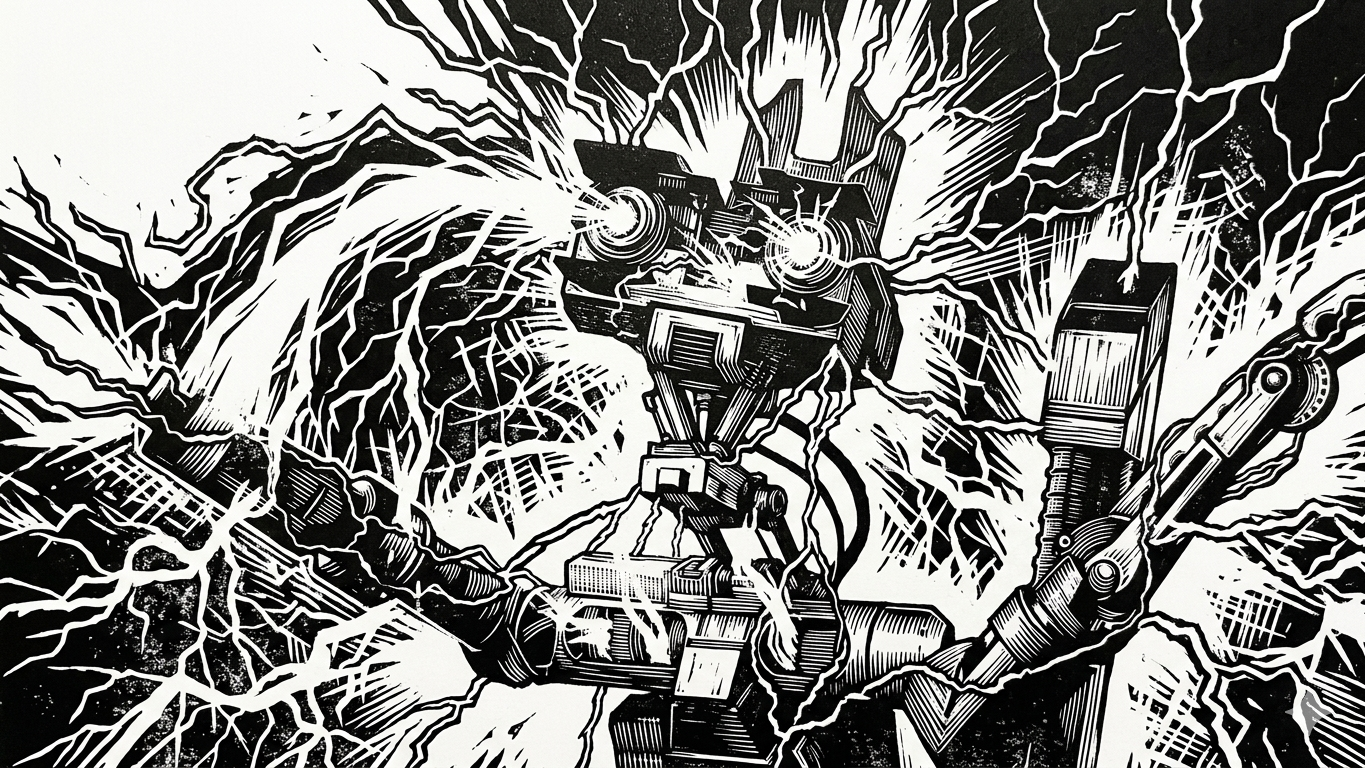 robot being electrocuted